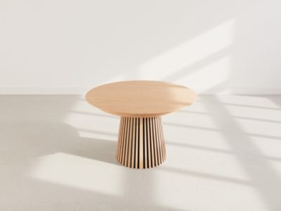 Freya - table à manger ronde extensible - effet bois - 4 à 8 personnes - Lisa Design