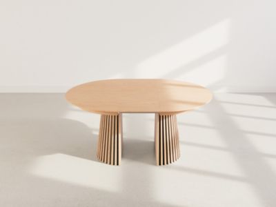Freya - table à manger ronde extensible - effet bois - 4 à 8 personnes - Lisa Design