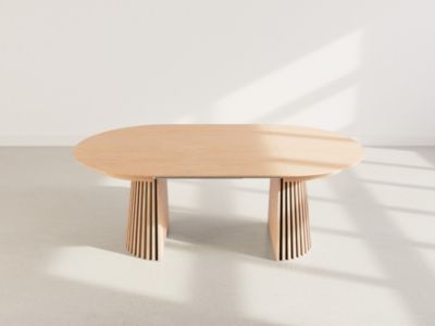 Freya - table à manger ronde extensible - effet bois - 4 à 8 personnes - Lisa Design