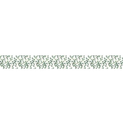 Frise adhésive autocollante 10 cm X 300 cm, décorative, petites feuilles vertes style aquarel.