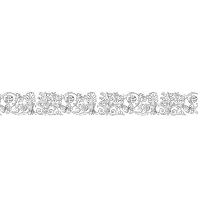Frise adhésive autocollante Skutvik, 15 cm X 300 cm, décorative, illustration en bois baroque.