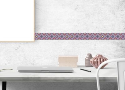 Frise adhésive multicolore motif tribal, 10 cm x 300 cm - Décoration murale