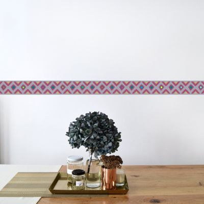 Frise adhésive multicolore motif tribal, 10 cm x 300 cm - Décoration murale