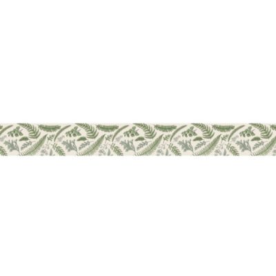 Frise adhésive Setermoen, 15 cm X 300 cm, décorative autocollante, illustration des feuilles botaniques vertes.