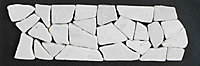Frise galet plat blanc marbre 10 x 30 cm SWABINA