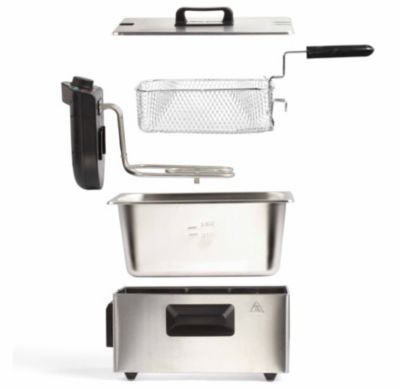 Friteuse Double - INOX - 3300W - 2x3L - Température jusqu'à 190°C - 2 paniers à frire - Electroménager