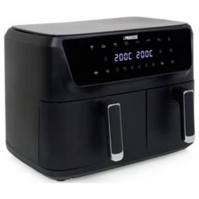 Friteuse à air chaud double 11 L 2700 W écran LCD revêtement antiadhésif noir