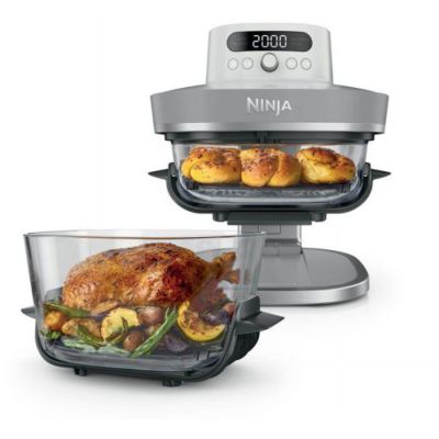 Friteuse Electrique  sans huile - NINJA - CRISPI PRO - Capacité 5,7 L + 2,3 L - 5 programmes - 2100 W - Blanc