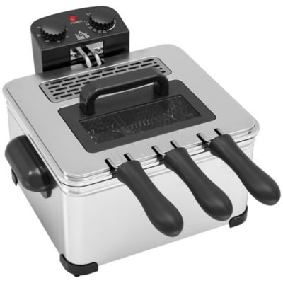 Friteuse familiale 5L 2000W  thermostat timer réglables acier inox