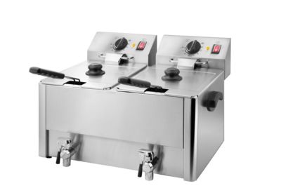 friteuse professionnelle 2 x 8 l avec vidange -  Friteuse -  - Dynasteel