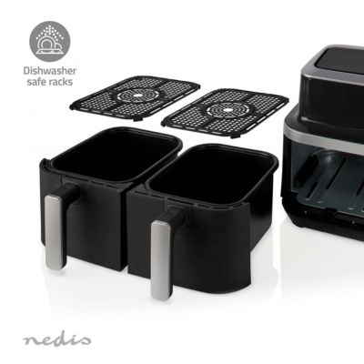 Friteuse sans huile double 2600w noir Nedis KAAF320BK