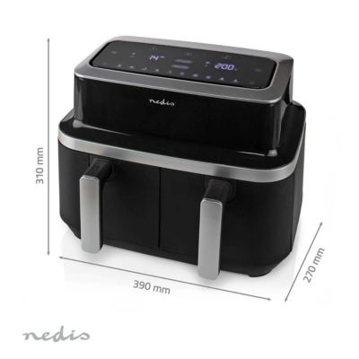 Friteuse sans huile double 2600w noir Nedis KAAF320BK