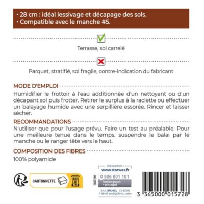 Frottoir pour terrasses et sols carrelés Starwax L.7,5 x H. 8 x P.27.5 cm