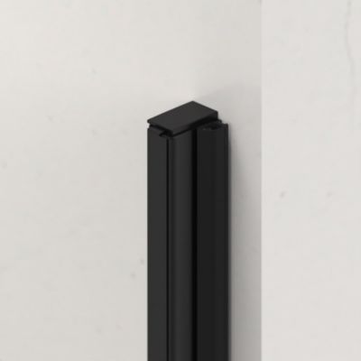 Fusion Porte de douche 80x196cm pivotante anticalcaire avec profilé noir mat (SATFUDP80NIKAC)