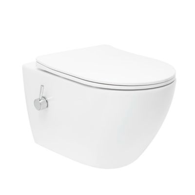 Fusion WC japonais suspendu sans bride, chasse d'eau Vortex + abattant SoftClose, blanc (SATFUS11BFC)