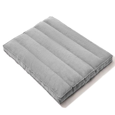 Futon déhoussable 2 places en velours côtelé 140x190 cm gris clair