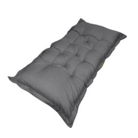 Futon XXL effet lin matelas de sol 195x100cm - gris chiné