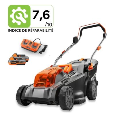 Fuxtec tondeuse a gazon sans fil avec batteries 430 mm 400 m2 gris 40 V