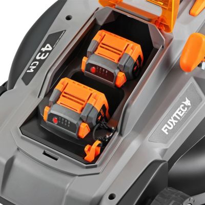 Fuxtec tondeuse a gazon sans fil avec batteries 430 mm 400 m2 gris 40 V
