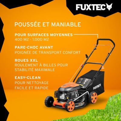 Fuxtec tondeuses a gazon thermiques 457 mm 2600 W 1000 m2 noir 146 cm3