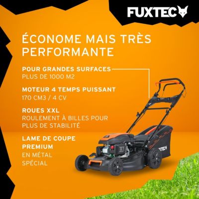 Fuxtec tondeuses a gazon thermiques 75 mm 2900 W 1001 m2 noir 170 cm3