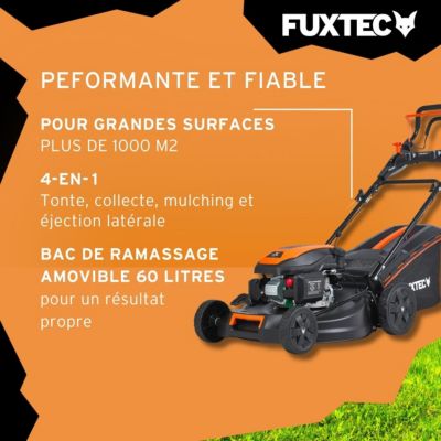 Fuxtec tondeuses a gazon thermiques noir 1001 m2 75 mm 2900 W 170 cm3