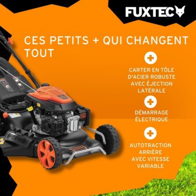 Fuxtec tondeuses a gazon thermiques rouge 196 cm3 2000 m2 530 mm