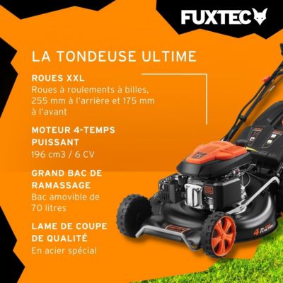 Fuxtec tondeuses a gazon thermiques rouge 196 cm3 2000 m2 530 mm
