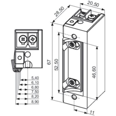 Gâche électrique à rupture - SE - Sewosy - A encastrer - 12V DC
