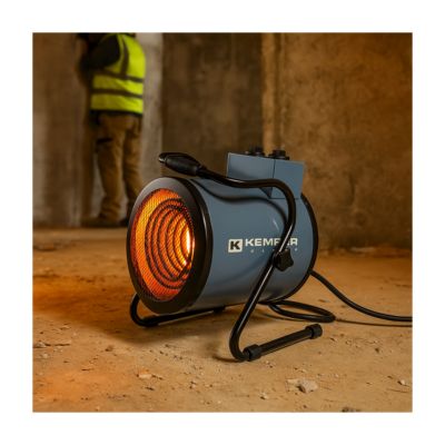 Générateur Air Chaud Electrique Portable 3000W - Chauffage Soufflant Chantier Ventilation Thermostat Atelier Garage Kemper