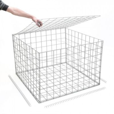 Gabion pour mur en gabion - 100 cm x 100 cm x 70 cm Maille rectangulaire 50 mm x 100 mm (Spirales) 4.5 mm