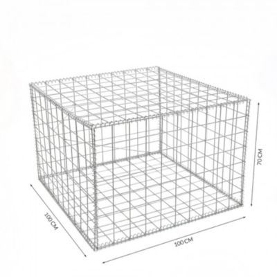 Gabion pour mur en gabion - 100 cm x 100 cm x 70 cm Maille rectangulaire 50 mm x 100 mm (Spirales) 4.5 mm