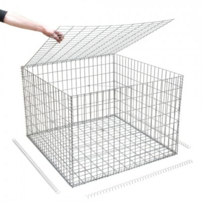Gabion pour mur en gabion - 100 cm x 100 cm x 70 cm Maille rectangulaire 50 mm x 100 mm (Spirales) 4.5 mm