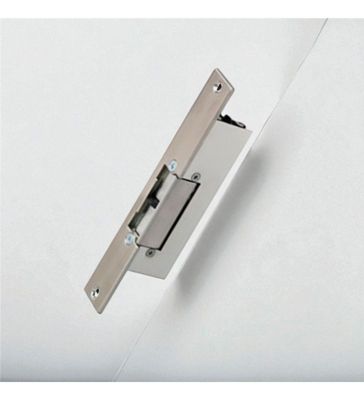 Gache électrique à encastrer 24V réversible 107 mm à émission et micro contact Beugnot 500
