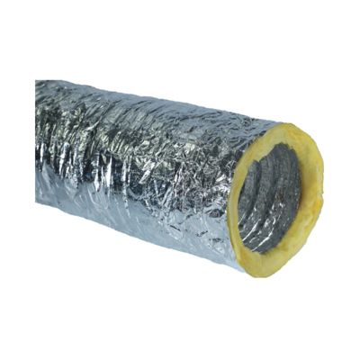 Gaine flexible aluminium isolé phonique M0 M1 laine de verre ép.25 mm 10 mètres - Diamètre (mm) 200