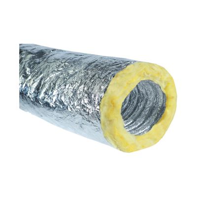 Gaine flexible aluminium isolé phonique M0 M1 laine de verre ép.50 mm 10 mètres - Diamètre (mm) 125