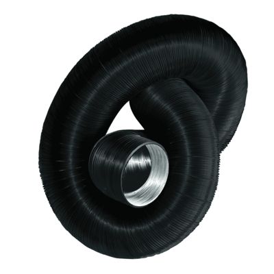 Gaine flexible compact noire arrivée air frais sur poêle étanche bois granulés 1.5 mètre - Diamètre (mm) 100