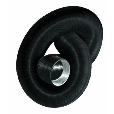 Gaine flexible compact noire arrivée air frais sur poêle étanche bois granulés 1.5 mètre - Diamètre (mm) 80