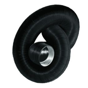 Gaine flexible compact noire arrivée air frais sur poêle étanche bois granulés 1.5 mètre - Diamètre (mm) 80
