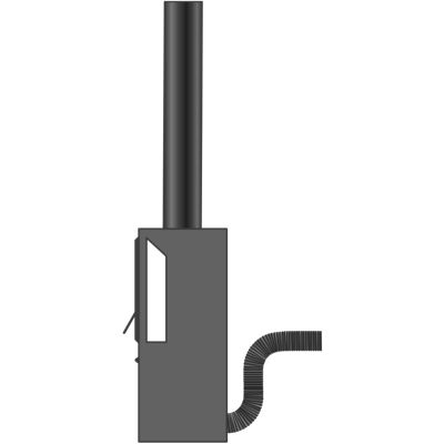 Gaine flexible compact noire arrivée air frais sur poêle étanche bois granulés 1.5 mètre - Diamètre (mm) 80