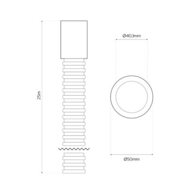 Gaine électrique enterrée FI50 mm 25 m EDO annelée double paroi avec tire fil et manchon 450 N bleue EDO