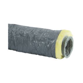 Gaine souple PVC isolé laine de verre épaisseur 25 mm VMC maison individuelle - longueur 6 mètres - Diamètre (mm) 160