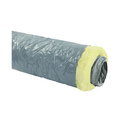 Gaine souple VMC en PVC isolé laine de verre épaisseur 50 mm - longueur 6 mètres - Diamètre (mm) 125
