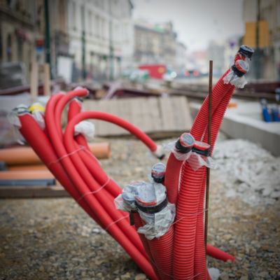 Gaine TPC enterrée Edo FI 50mm Rouge 25m avec tire-fil et manchon 450N ...