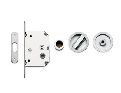 Galandage rond à visser finition chrome satin Ø48mm