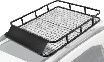 Galerie de Toit en Métal, Porte-Bagage avec Cadre d'Extension pour Voiture 122x102x14CM, Charge Max. 75 kg