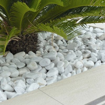 Galet blanc marbre carrare 30/60 mm - Sac 25 kg - Blanc