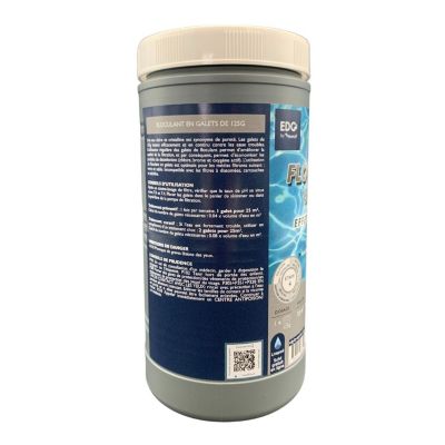 Galet Floculant Clarifiant Piscine - 8 Galets 125 g - Double Effet Floculation Clarification Eau Cristalline -Pot 1kg - EDGBA