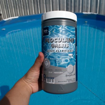 Galet Floculant Clarifiant Piscine - 8 Galets 125 g - Double Effet Floculation Clarification Eau Cristalline -Pot 1kg - EDGBA