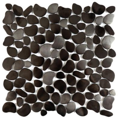 Galet  Inox Noir Autobloquant - vendu par plaque de 30.5x30.5 cm-